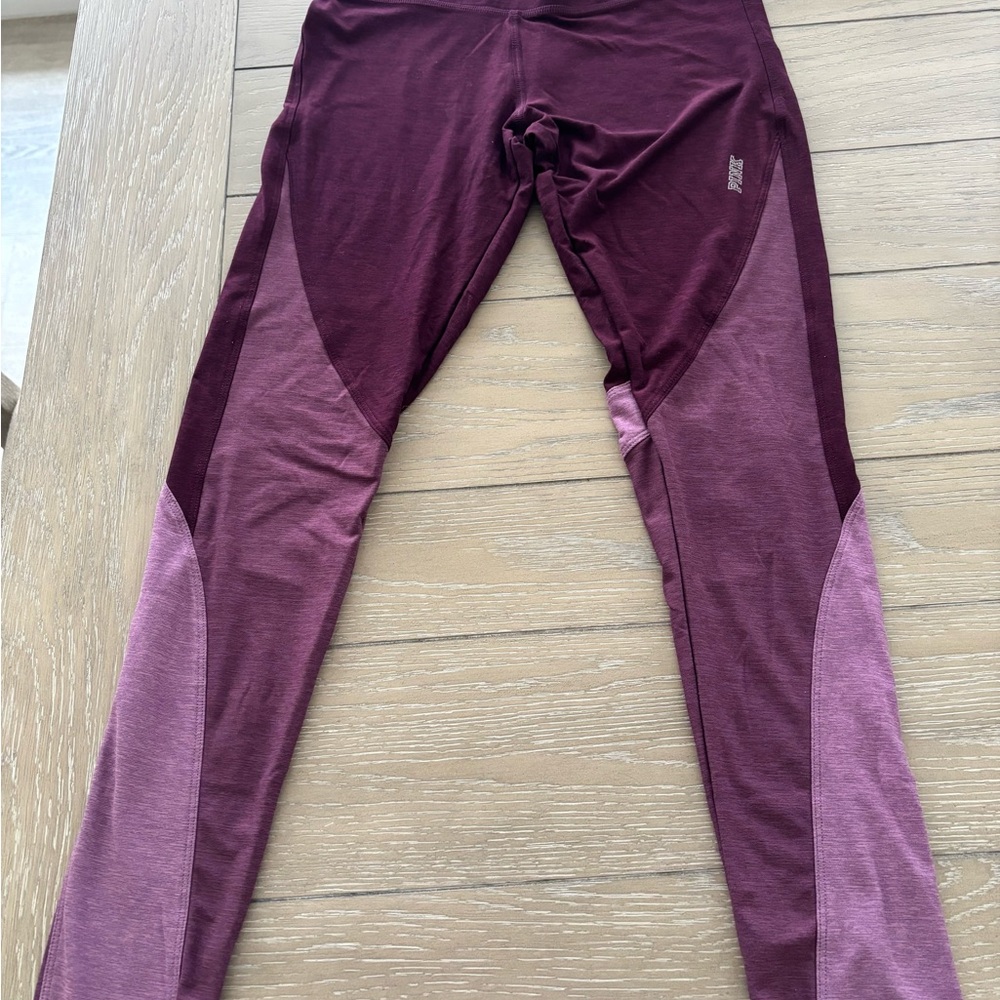 PINK Victoria's Secret Maroon Yoga Leggings